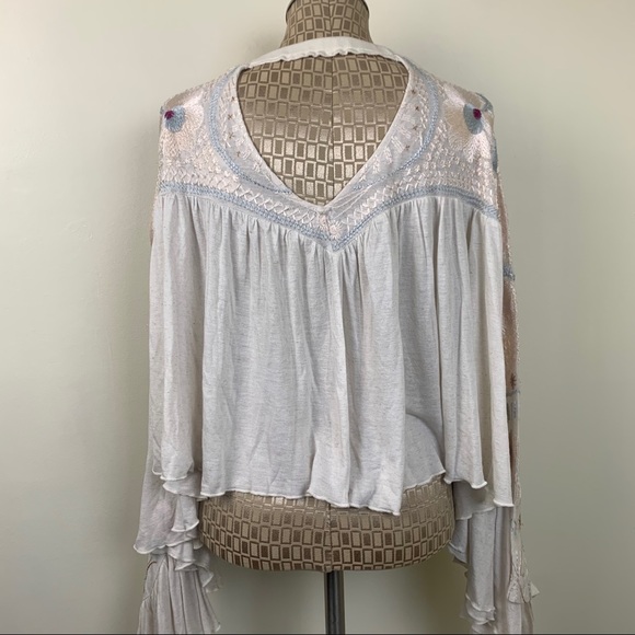 Free People embroidered flowy top - Picture 8 of 11